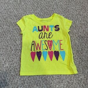 Children's Place Girls Neon Aunts Are‎ Awesome Graphic T-Shirt Size 18-24 Months